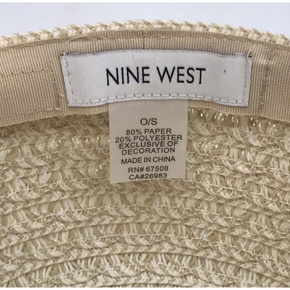 Nine West Face Framer Straw Sun Hat Women's OSFM Scallop Packable Vacation Beach - Picture 10 of 10